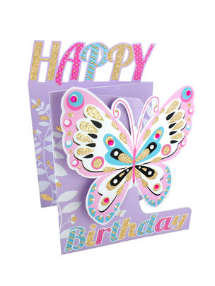 Birthday Card best wishes Stitched Butterflys Next Card new sealed female child