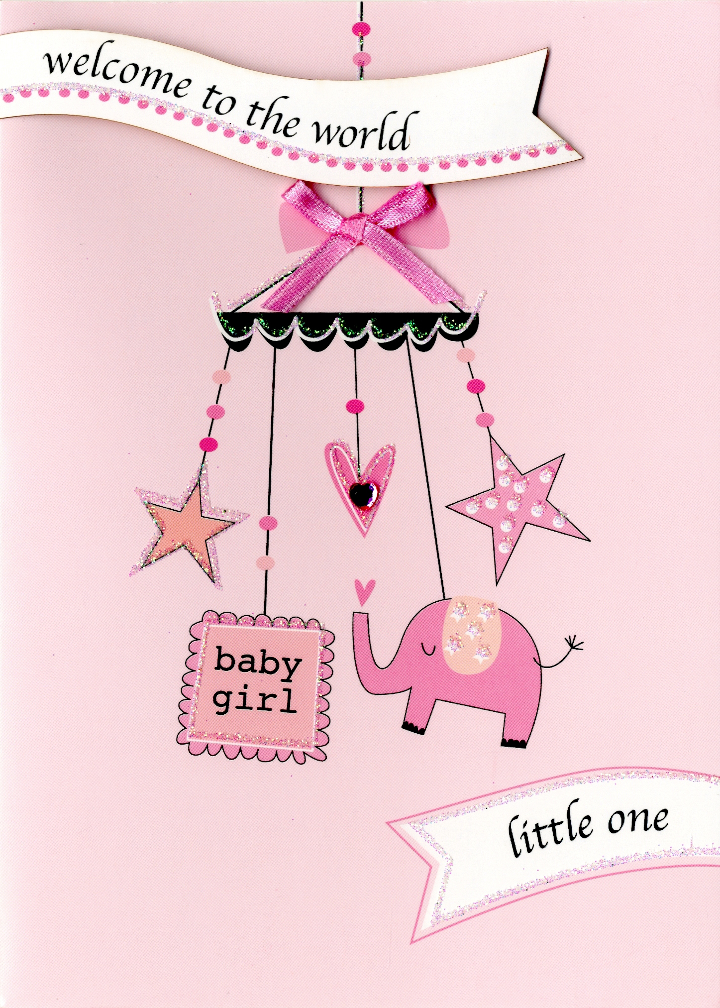 Baby Girl New Baby Greeting Card Cards