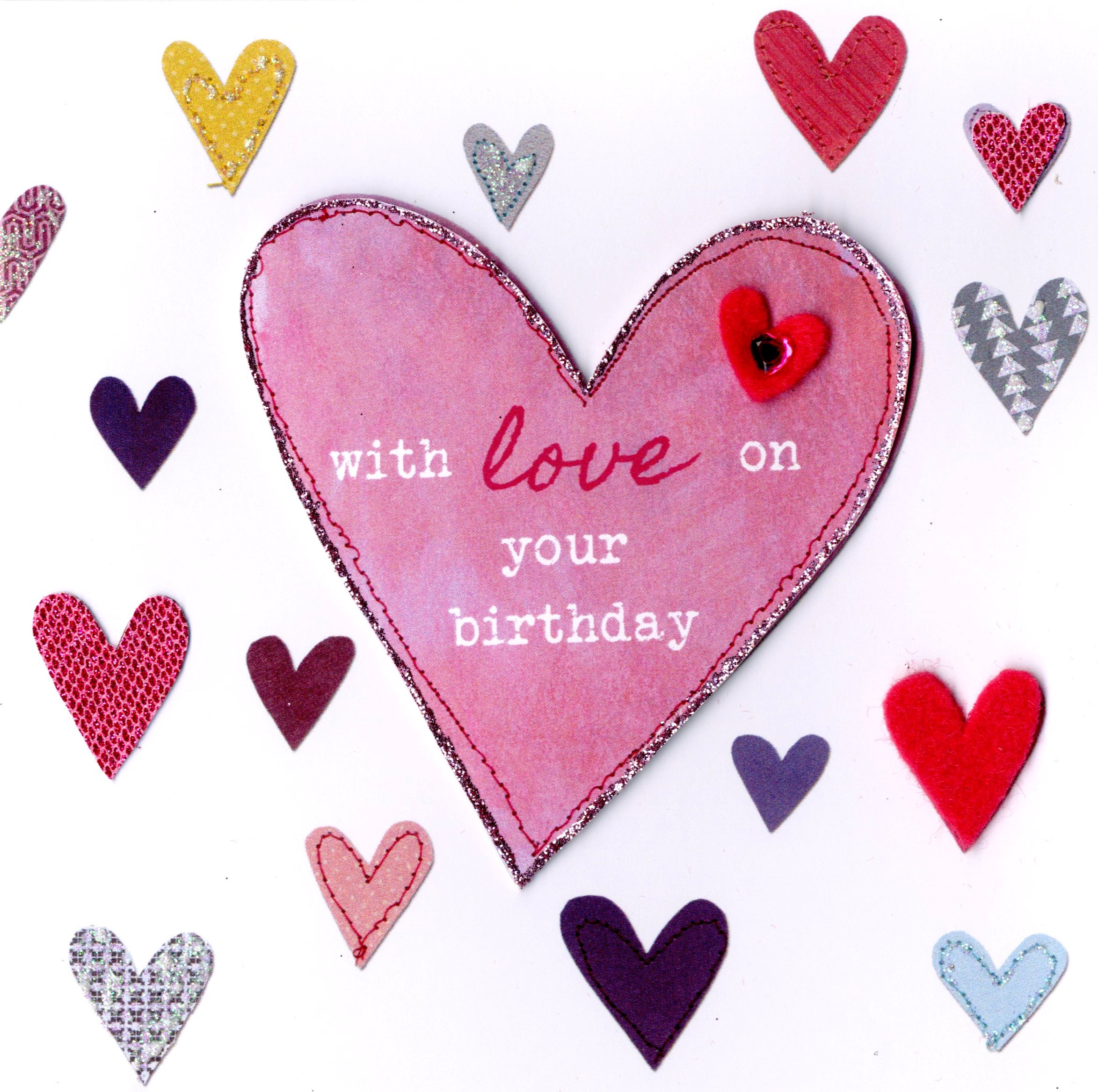 Love Hearts Bright Breezy Birthday Greeting Card Cards
