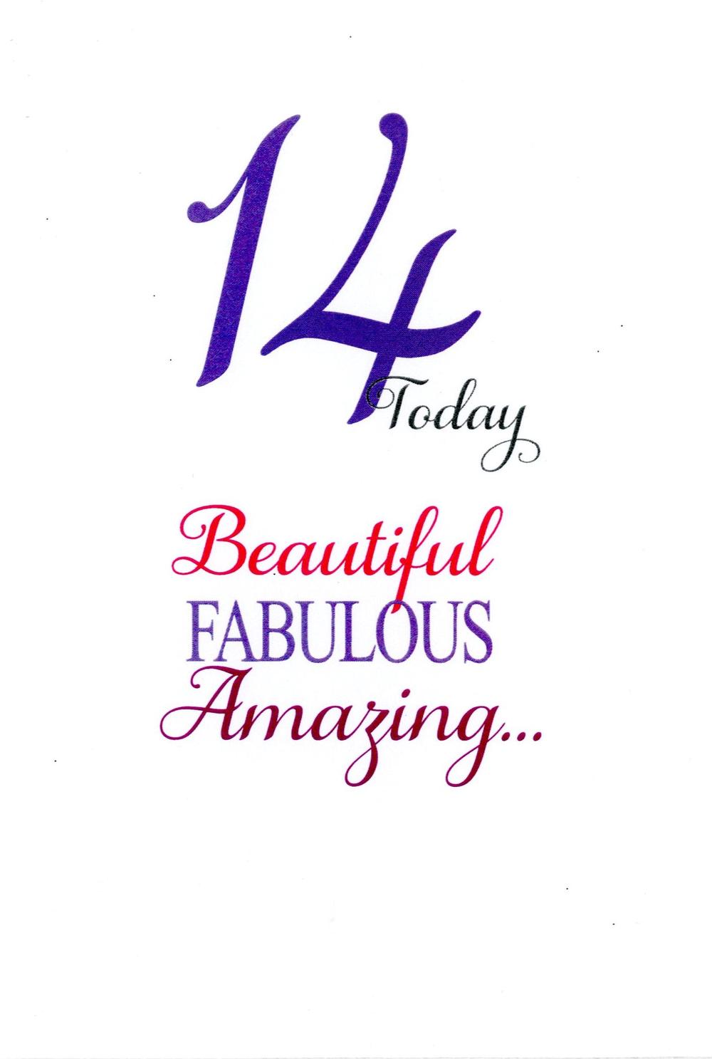 Girls 14th Birthday Greeting Card | Cards