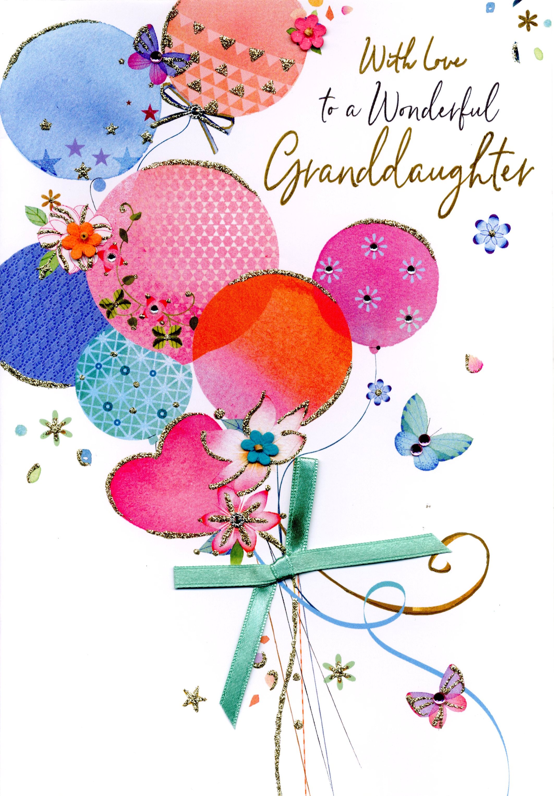 birthday card for granddaughter to a special granddaughter sparkly ...