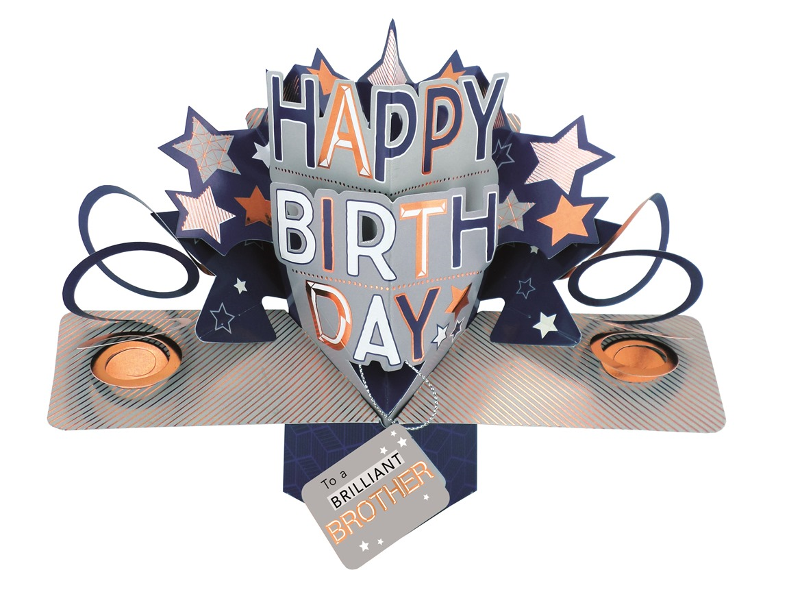 Brilliant Brother Happy Birthday Pop-Up Greeting Card | Cards