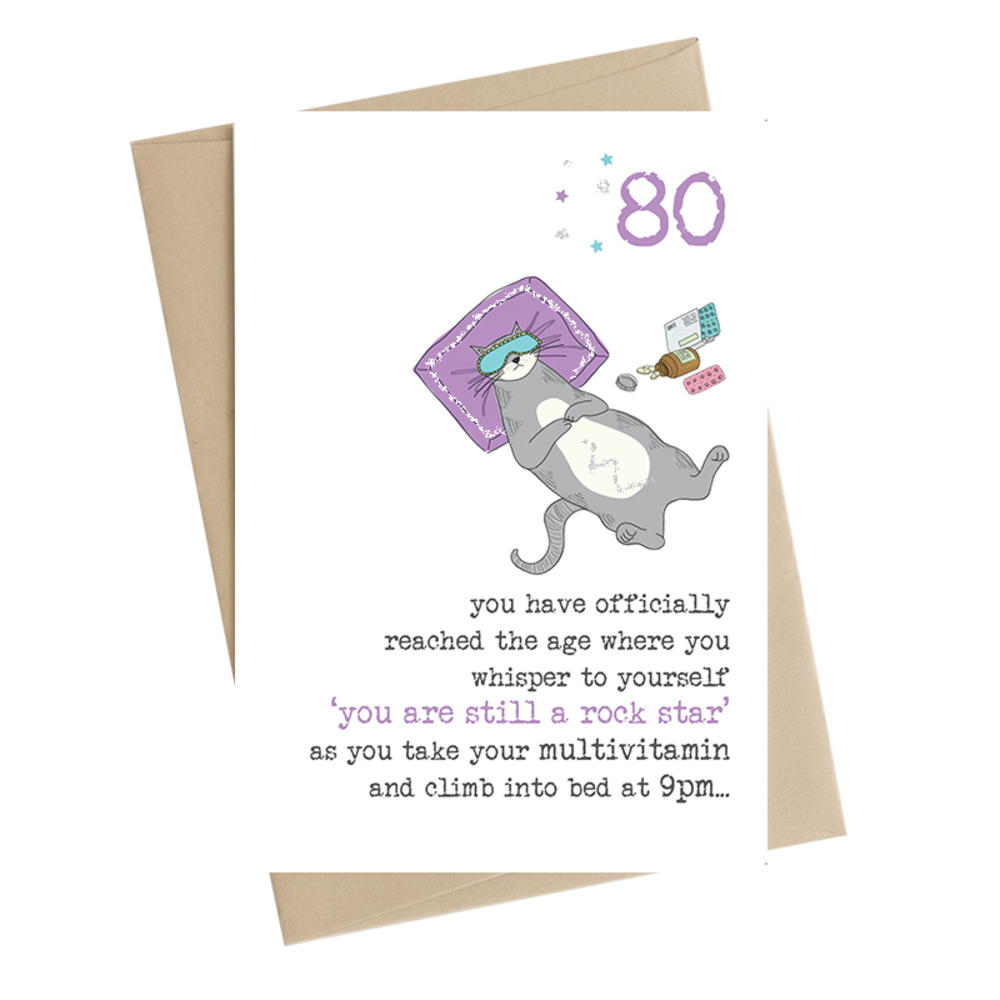 Still A Rock Star 80th Birthday Greeting Card Cards