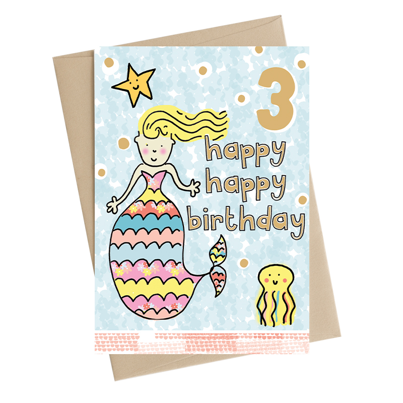 Happy Happy Girls 3rd Birthday Greeting Card | Cards