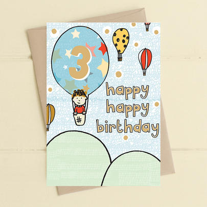 Happy Happy Boys 3rd Birthday Greeting Card | Cards