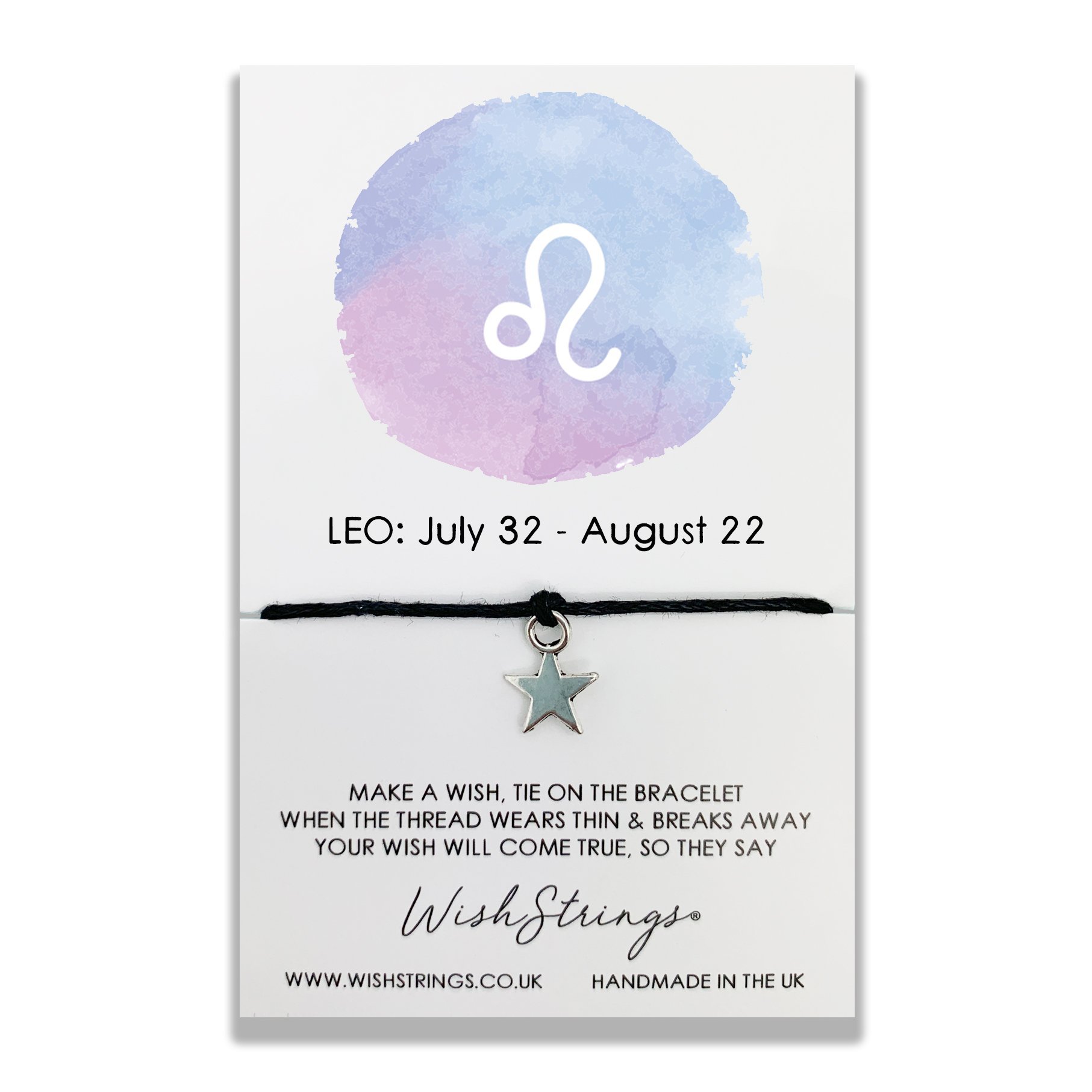 Leo Zodiac Wish String Bracelet With Lucky Charm Gifts