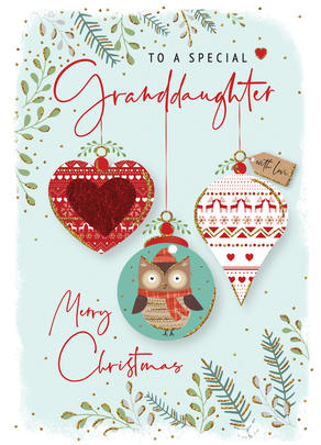 Special Granddaughter Embellished Christmas Card | Cards