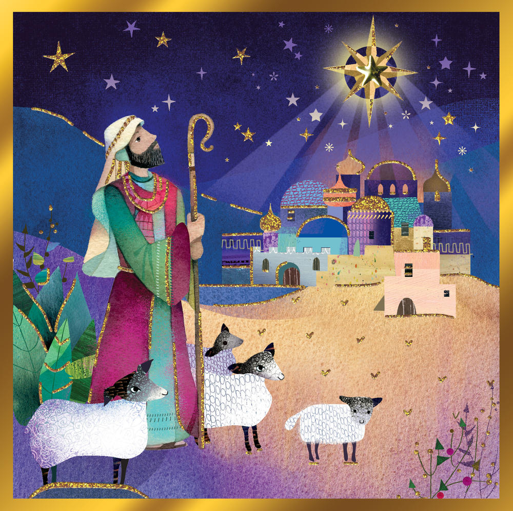 Shepherds Watch Luxury Hand-Finished Christmas Greeting Card | Cards