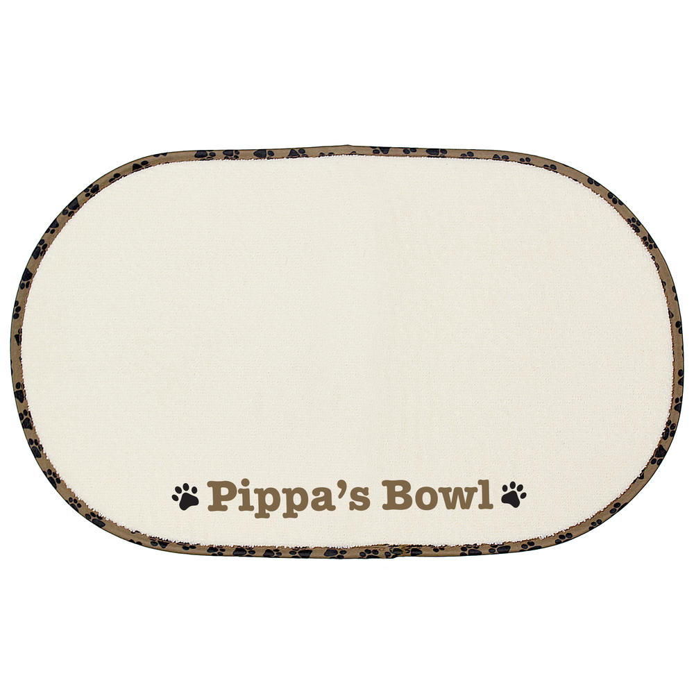 Personalised Brown Paw Print Pet Bowl Placemat Personalise It! Gifts