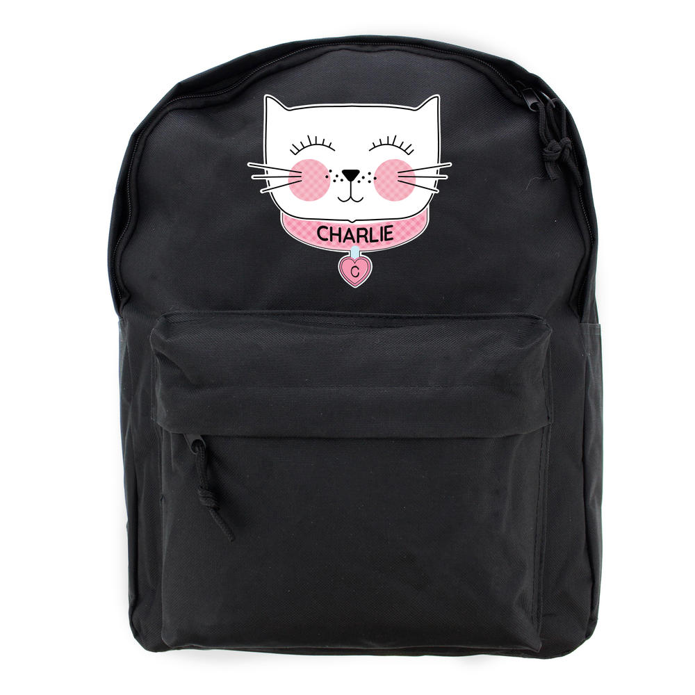 personalised black backpack