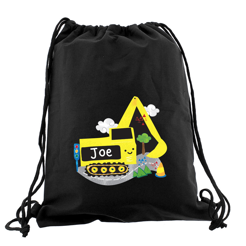 Personalised Digger Black Swim & Kit Bag Personalise It! Back To School