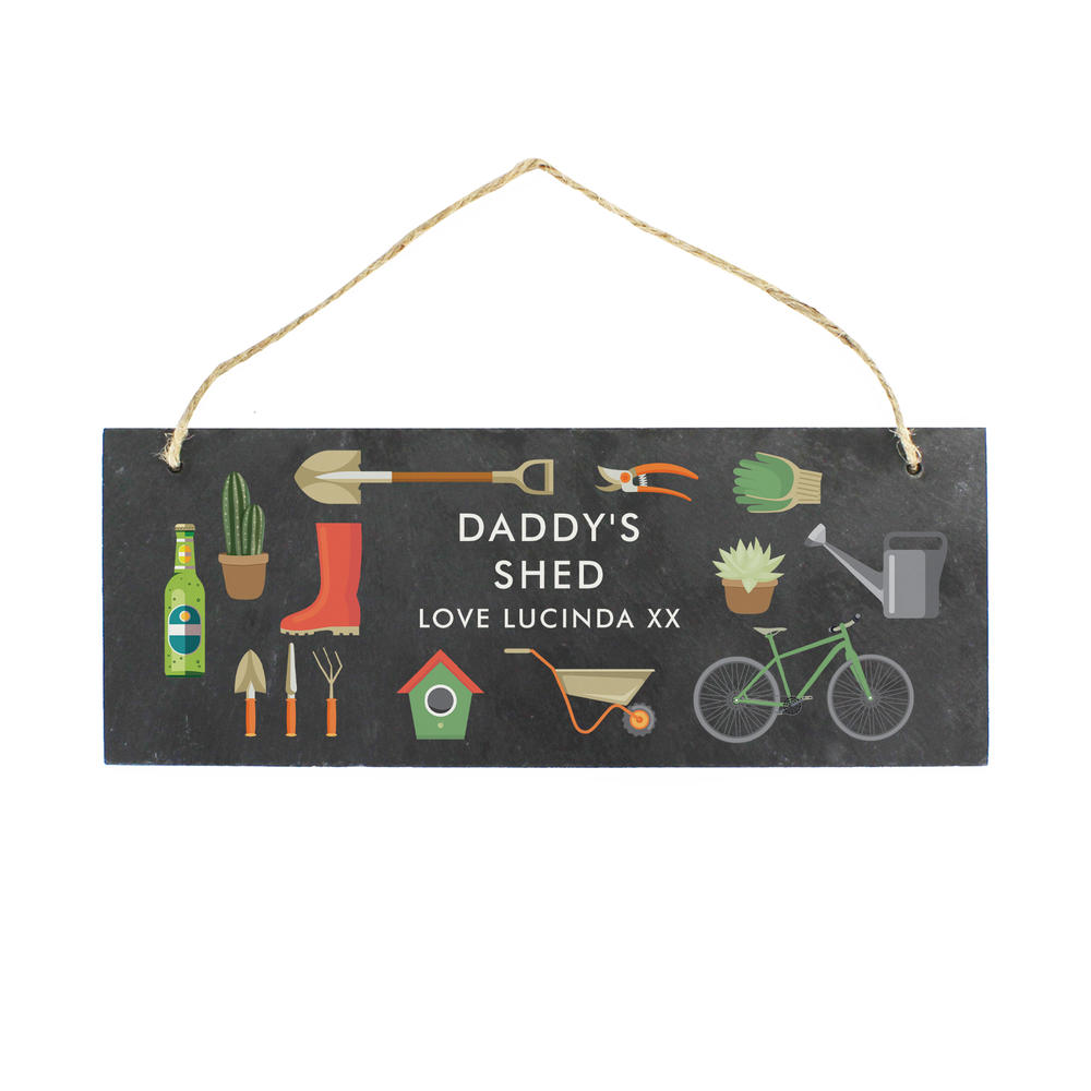 Personalised Garden Printed Hanging Slate Plaque Personalise It! Gifts