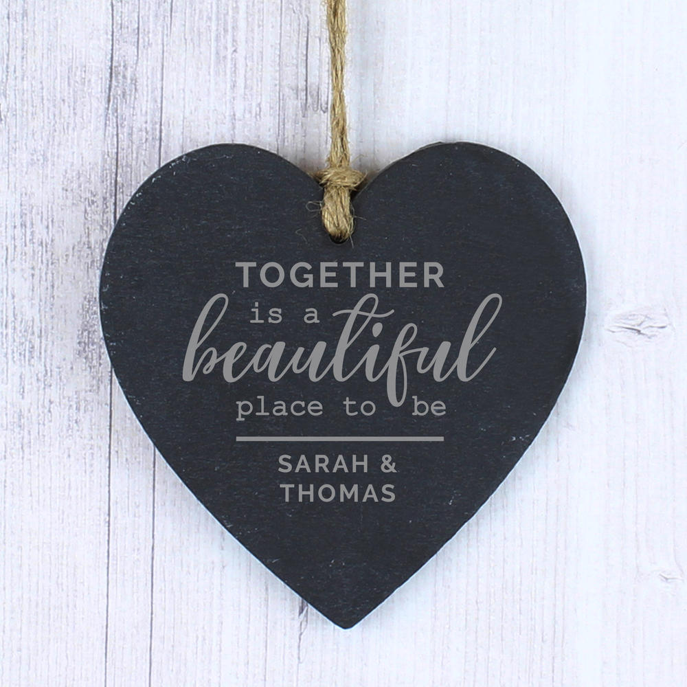 Engraved Slate Heart Friendship Quotes Gifts for Friends 