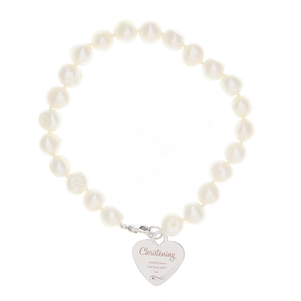Crystal and Pearl Christening Bracelet By Gifted Memories Faith