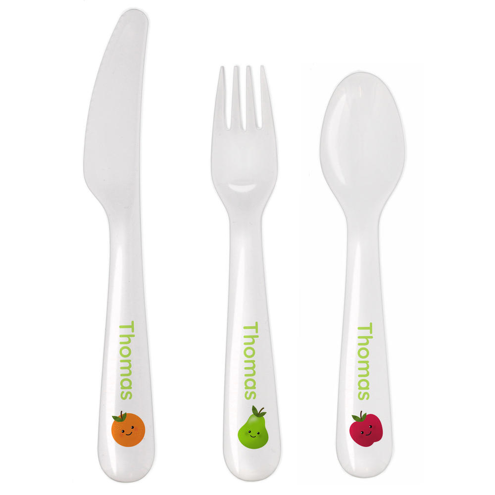 Personalised Healthy Eating Plastic Cutlery Personalise It! Gifts