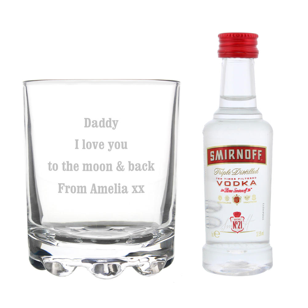 Personalised Tumbler and Smirnoff Vodka Miniature Set Personalise It