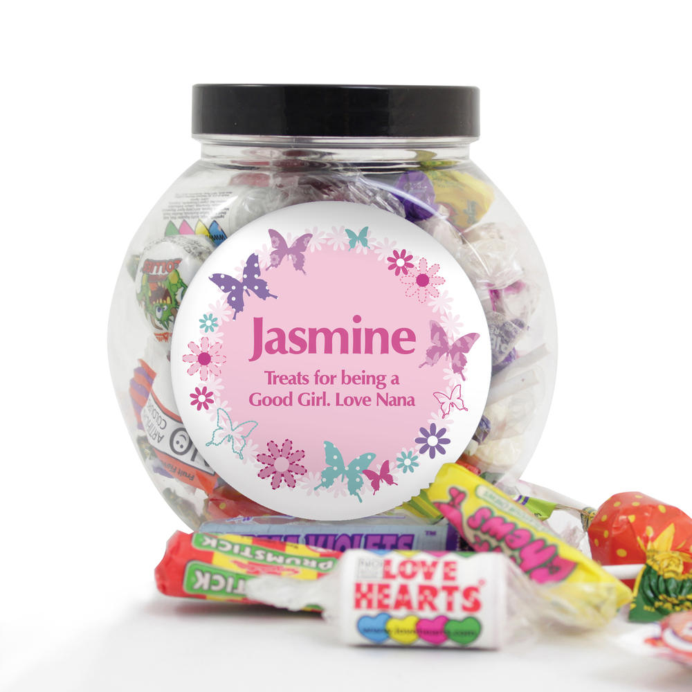 Personalised Butterfly Sweets Jar - Personalise It! | Gifts