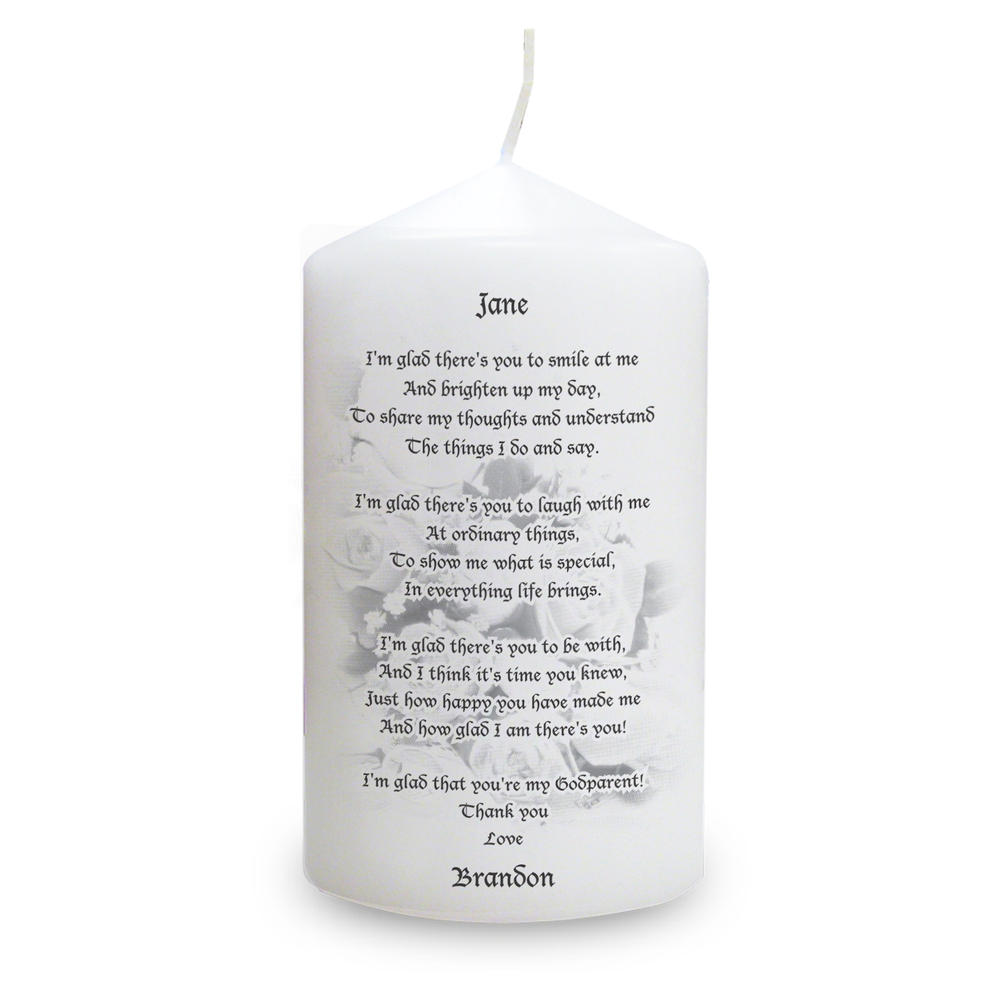 Personalised Godparent candle Personalise It! Gifts