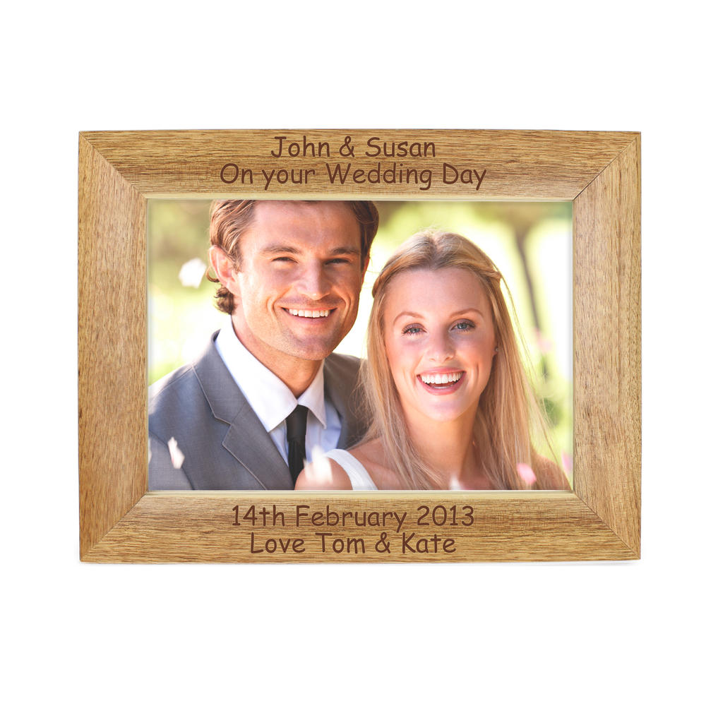 Personalised Wooden Photo Frame 7x5, Landscape Picture Frames Home