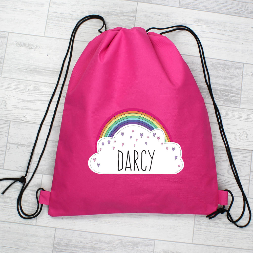Personalised Rainbow Pink Swim & Kit Bag Personalise It! Back To School
