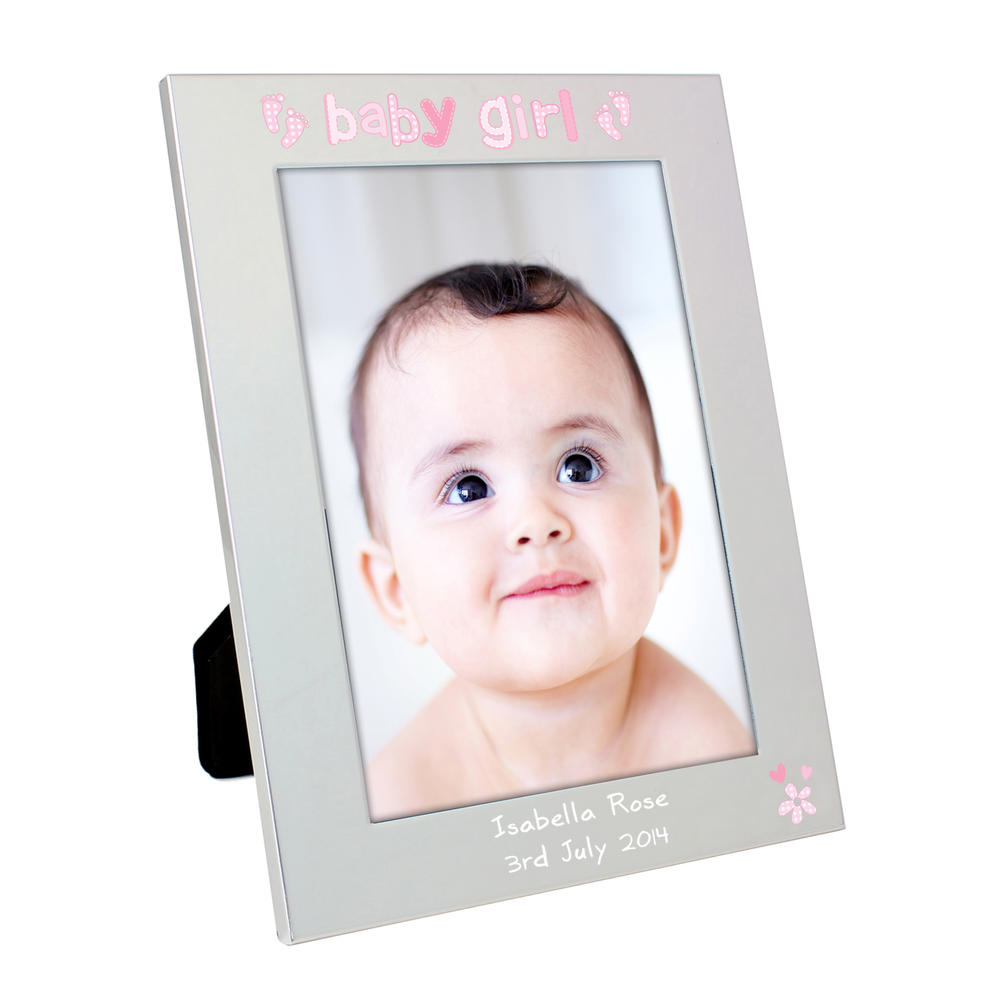 Personalised Silver 5x7 Baby Girl Photo Frame Personalise It! Gifts