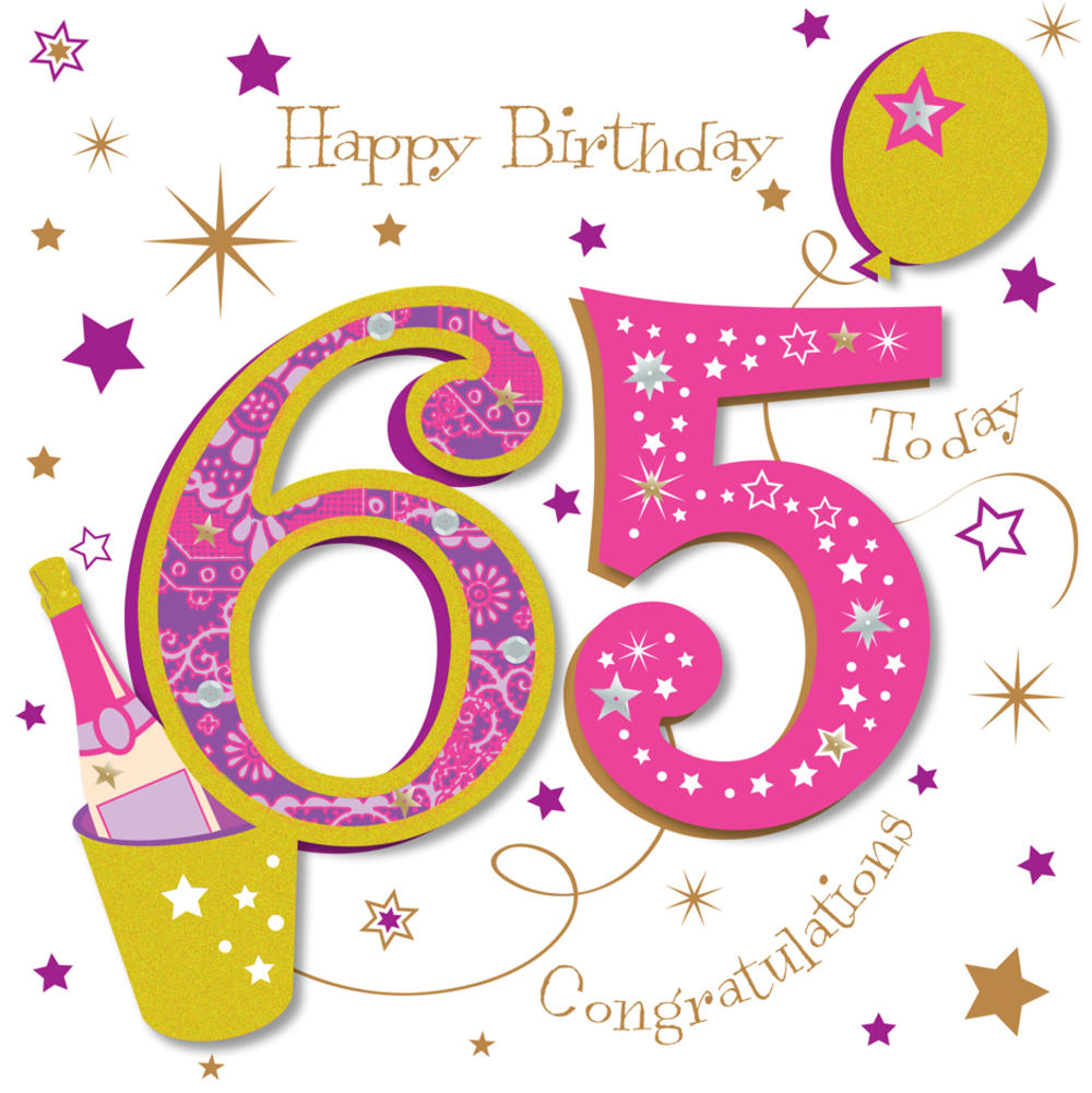 Congratulations 65th Embellished Birthday Greeting Card | Cards