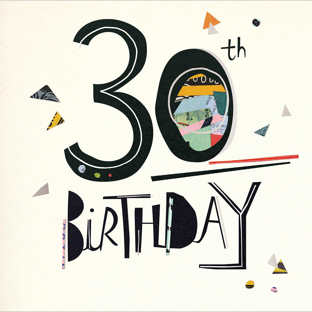 Happy 30th Birthday Art Deco Birthday Greeting Card | Cards