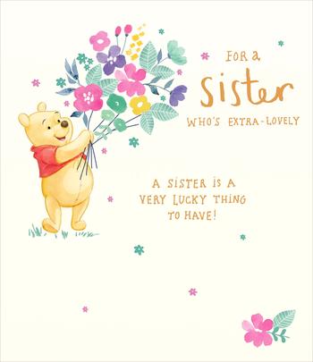 Disney Pooh Bear Extra-Lovely Sister Birthday Greeting Card | Cards