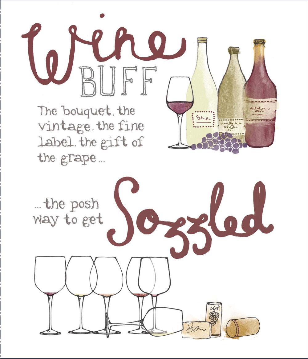 Wine Buff The Posh Way To Get Sozzled Birthday Greeting Card Cards