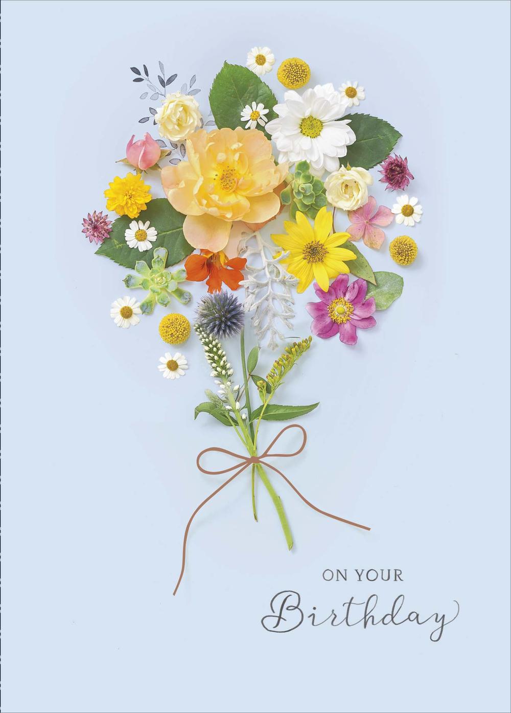 Birthday Message On Flowers Card At Jill Gray Blog