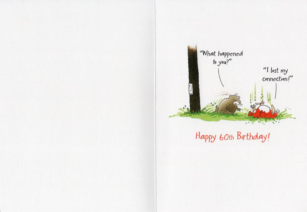 Birdwit Turning 60 Wireless Technology Funny 60th Birthday Card | Cards Birdwit Turning 60 Wireless Technology Funny 60th Birthday Card | Cards