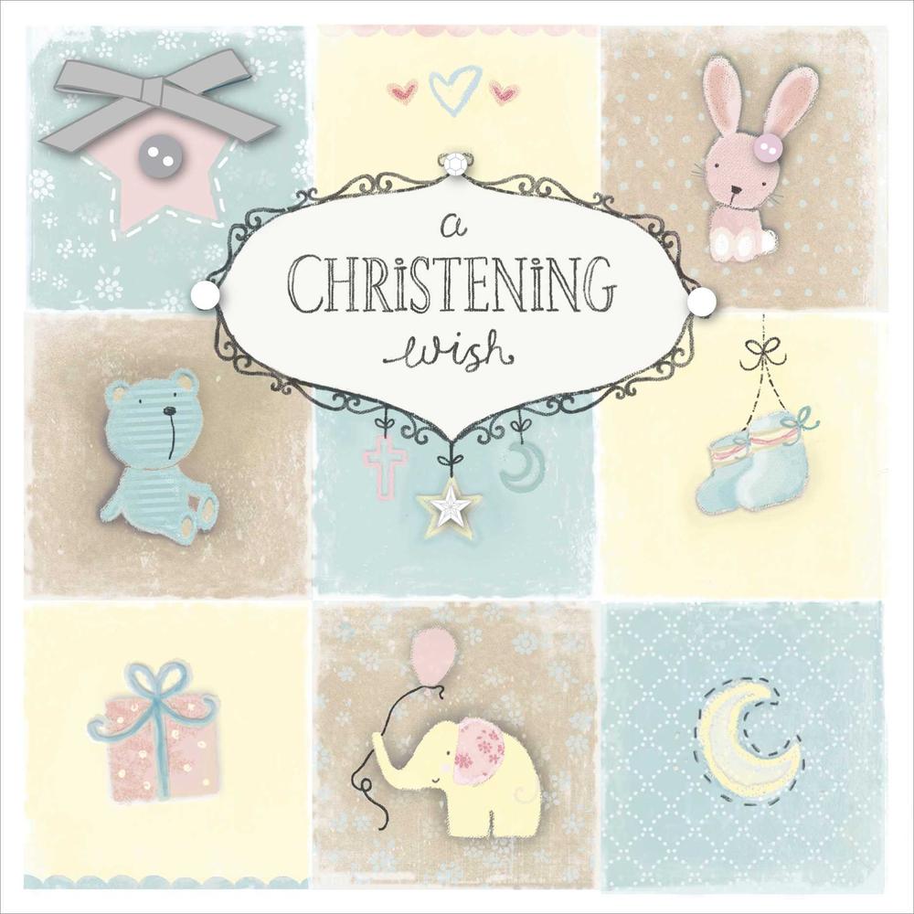 A Christening Wish Happiness Christening Greeting Card Cards