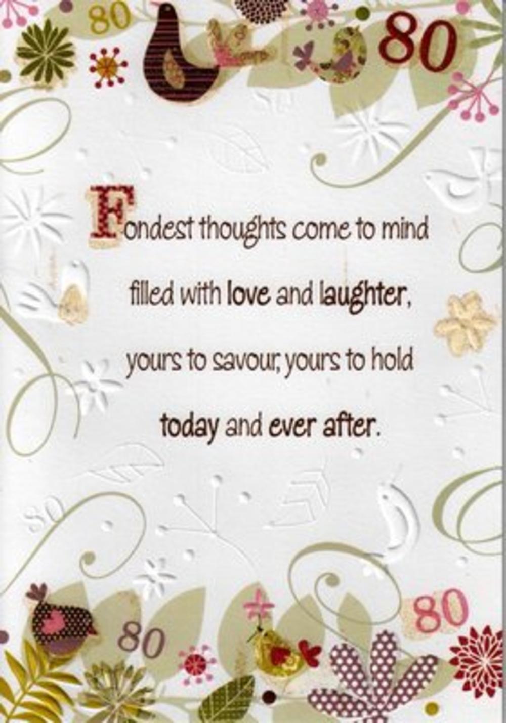 Female 80th Birthday Poetry In Motion Card  Cards  Love 