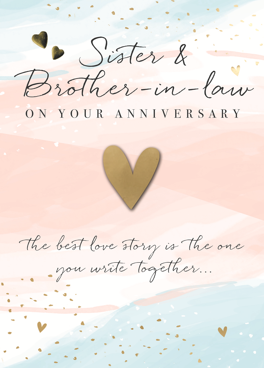 Sister And Brother In Law Embellished Anniversary Greeting Card Cards