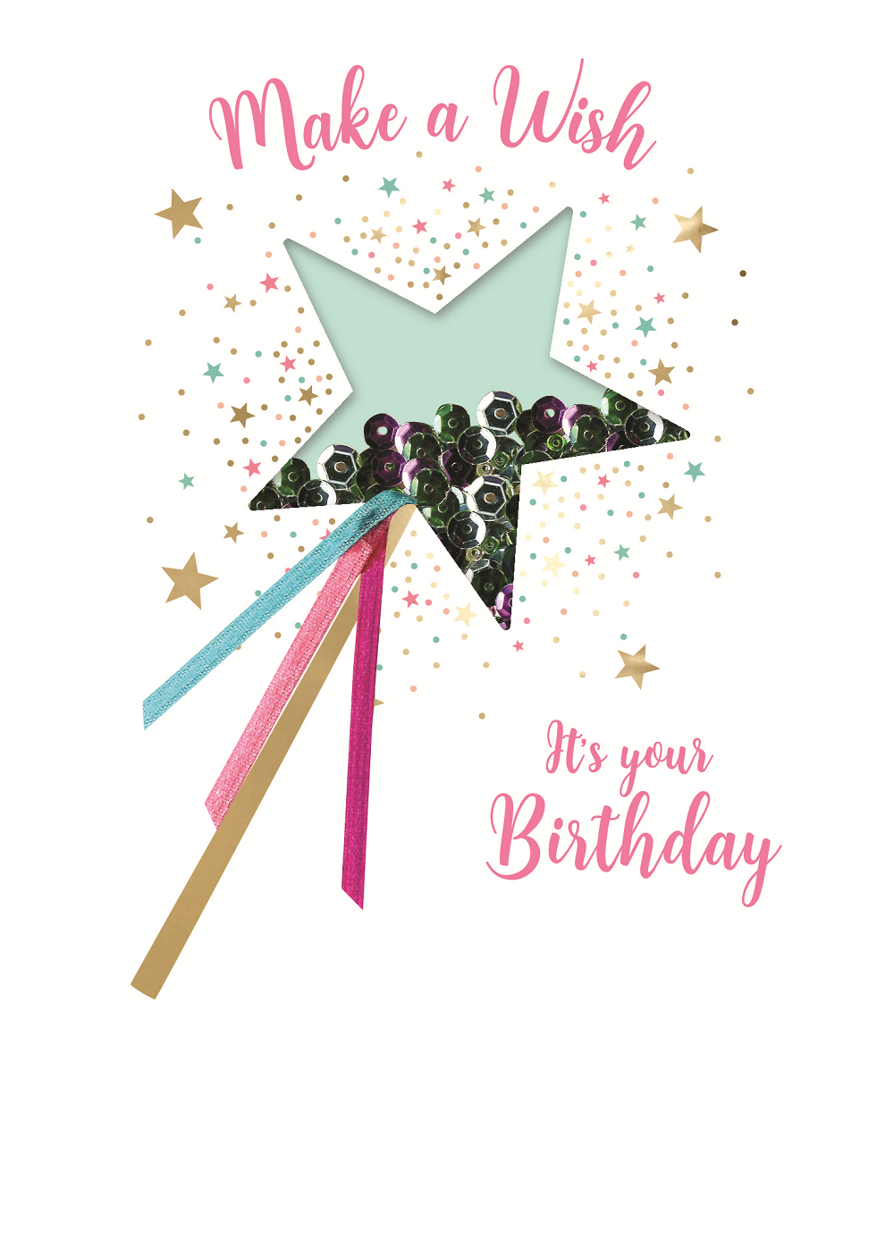 Make A Wish Shooting Star Embellished Birthday Greeting Card Cards