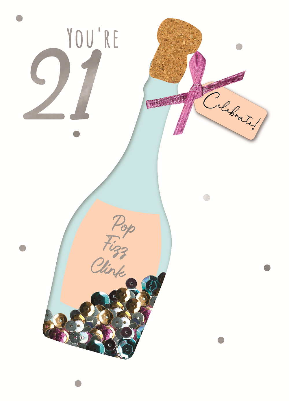 21st Birthday Celebrate Embellished Birthday Greeting Card | Cards