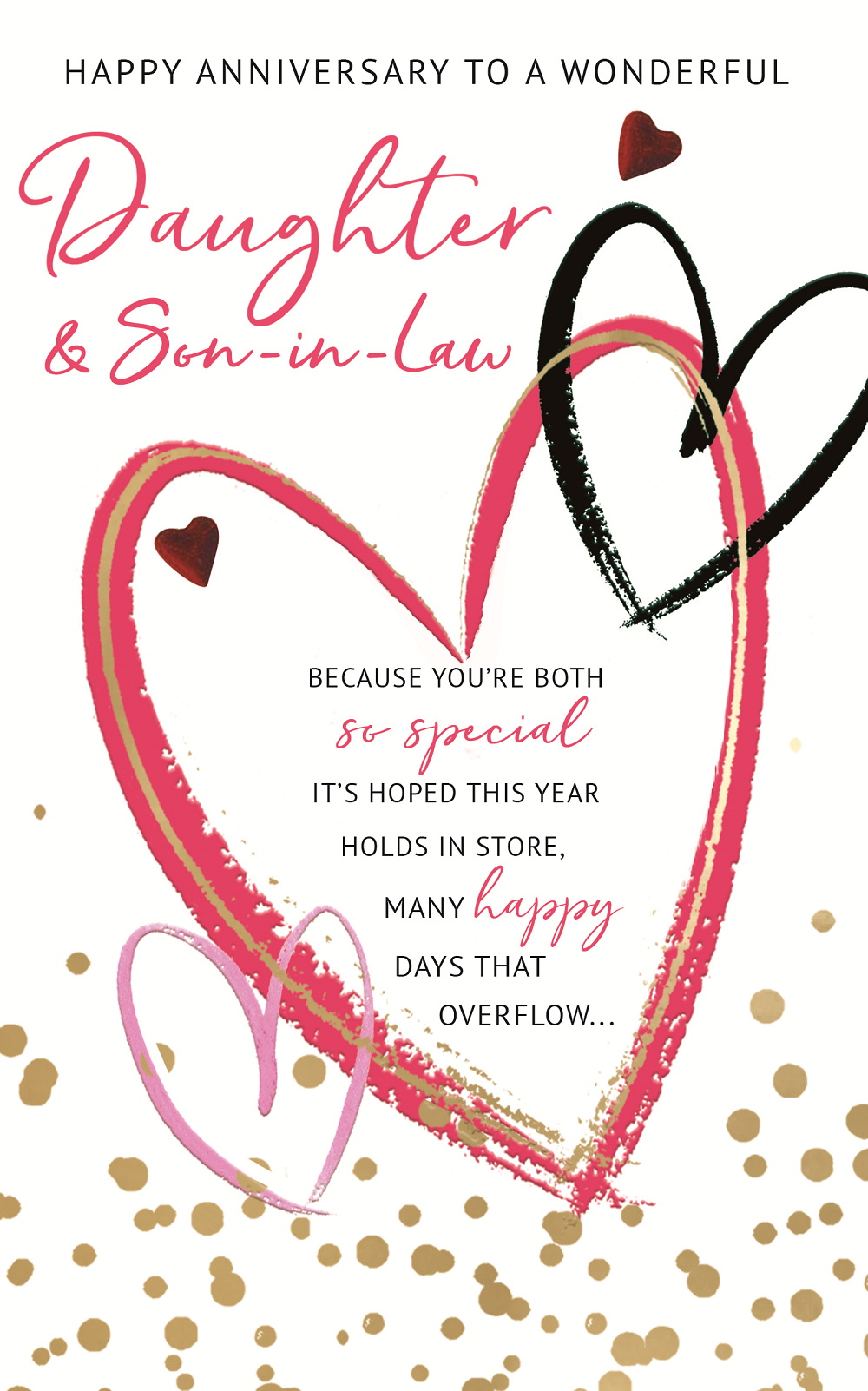 Daughter & Son-In-Law Embellished Anniversary Greeting Card | Cards