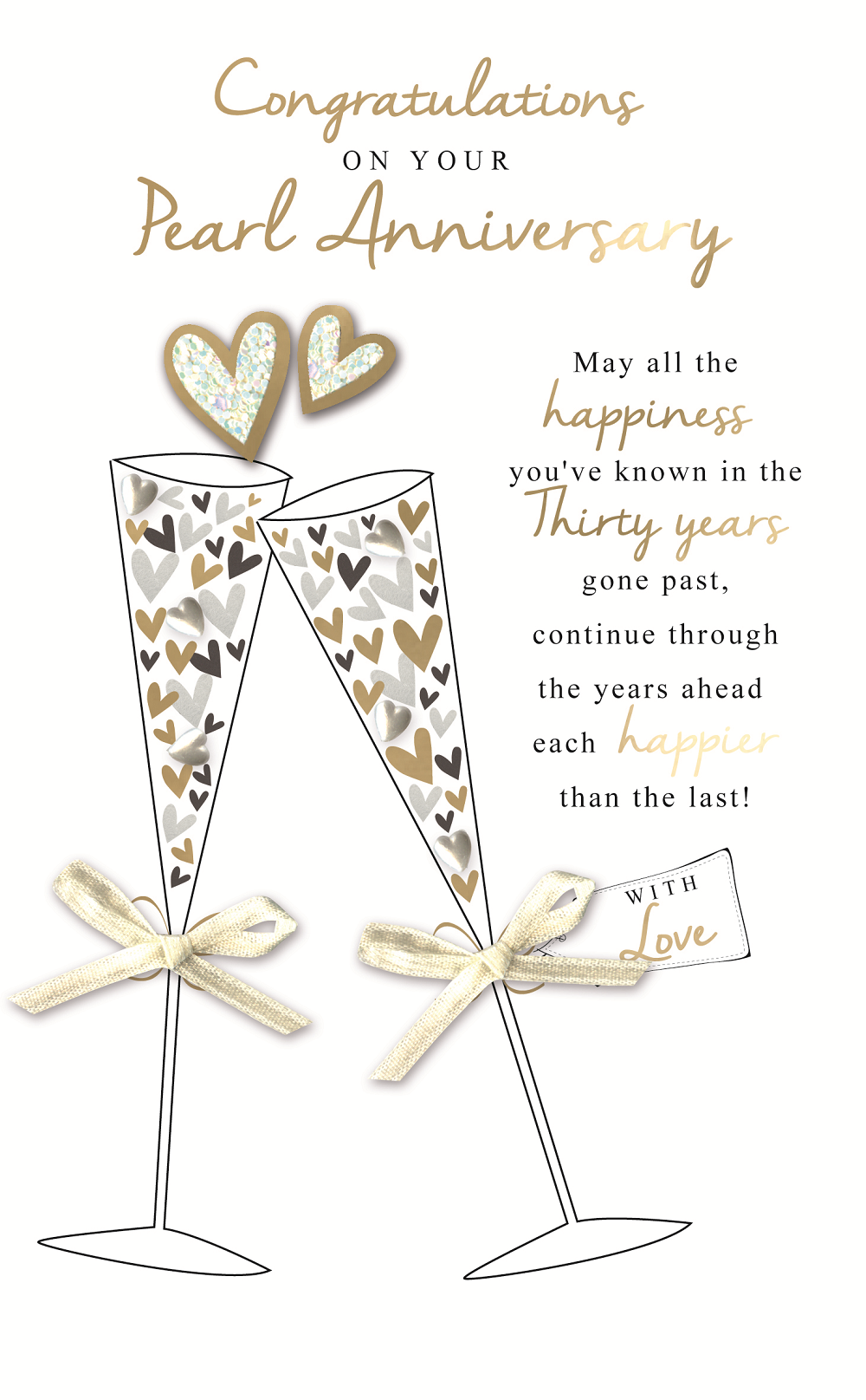 Pearl 30th Embellished Anniversary Greeting Card | Cards