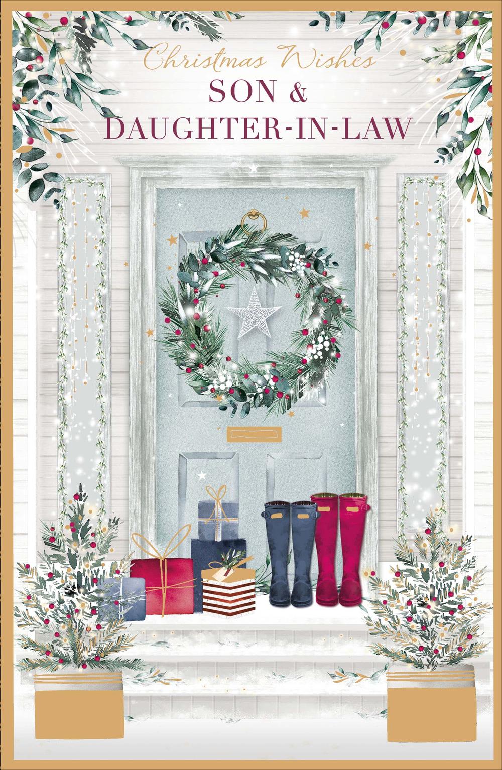 Son & DaughterInLaw Traditional Foiled Christmas Greeting Card  Cards