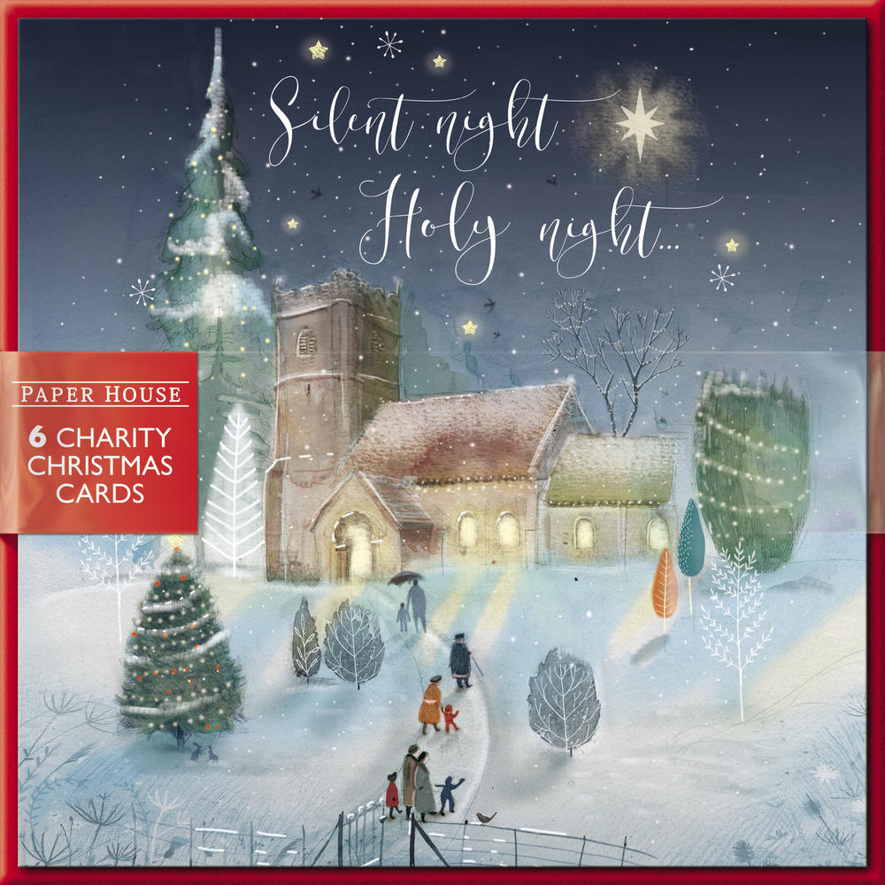 Pack Of 6 Silent Night Holy Night Charity Christmas Cards Cards