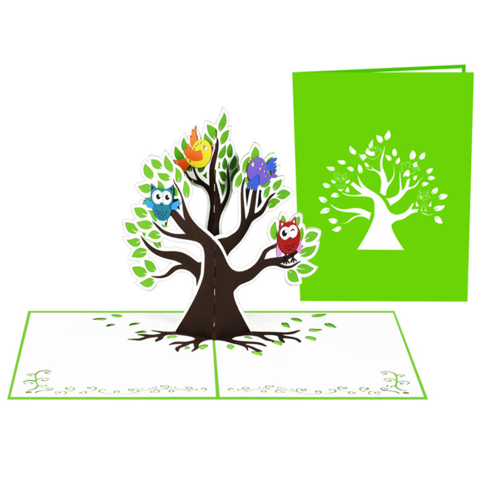 Birds Laser Cut Pop Up Greeting Card Cards