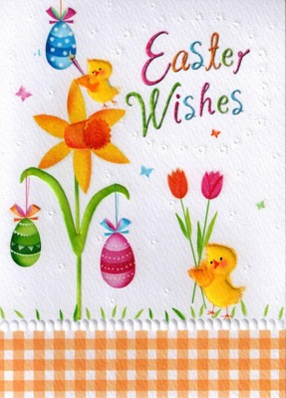 Easter Wishes Glitter Finished Greeting Card