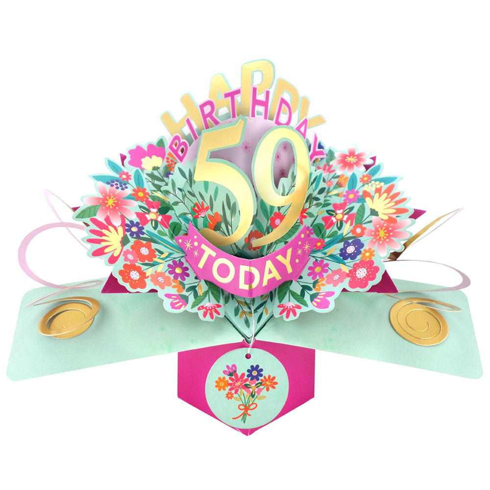 Happy 59th Birthday 59 Today Pop-Up Greeting Card | Cards