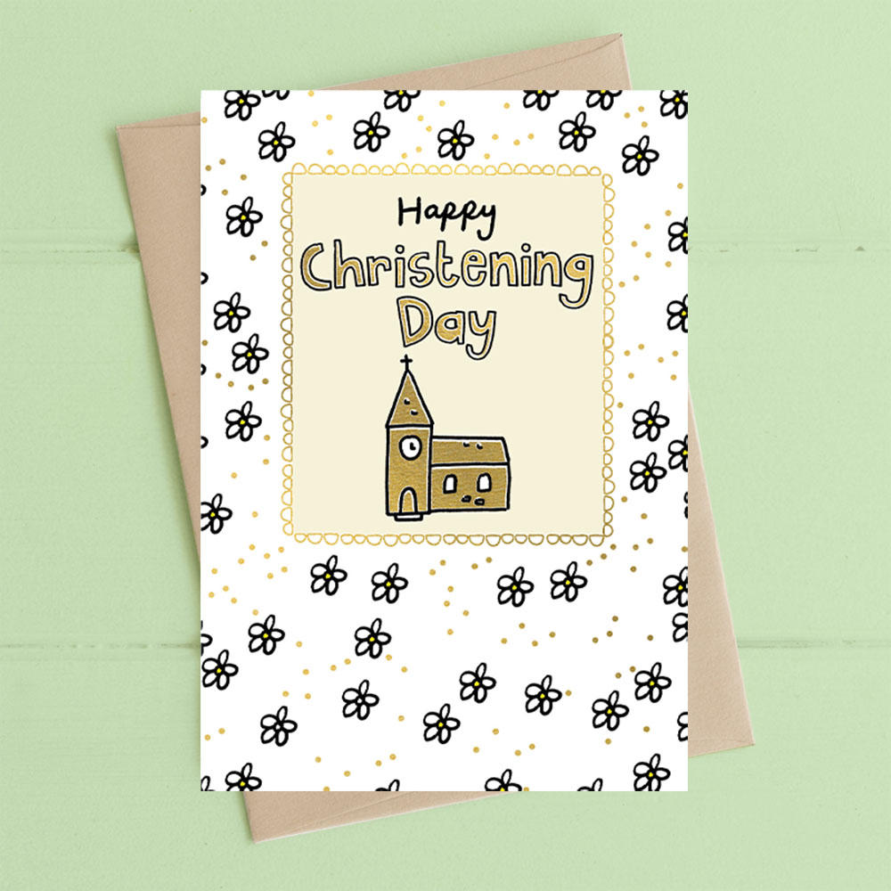 Happy Christening Day Foiled Greeting Card Cards