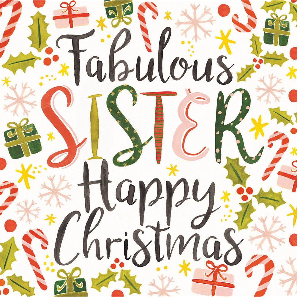 Fabulous Sister Happy Christmas Presents Christmas Card | Cards