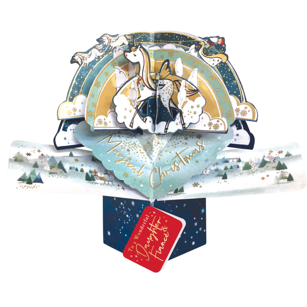 Daughter & Fiance Christmas Card 3D Reindeer Pop Up Christmas Card  Cards