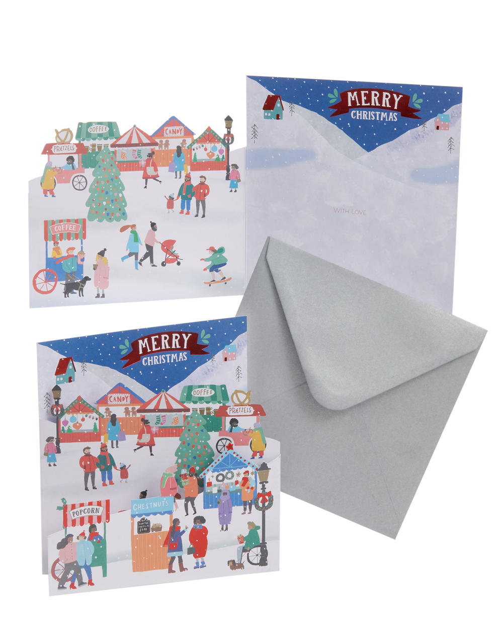 Box of 8 Xmas Market Alzheimer's Society Charity Christmas Cards Cards