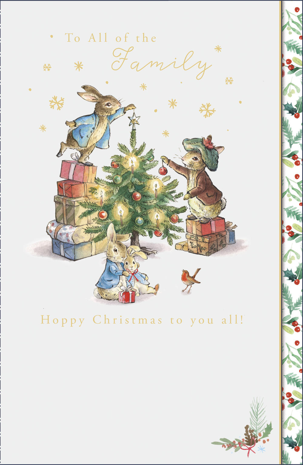 Peter Rabbit To All The Family Xmas Tree Christmas Card Cards