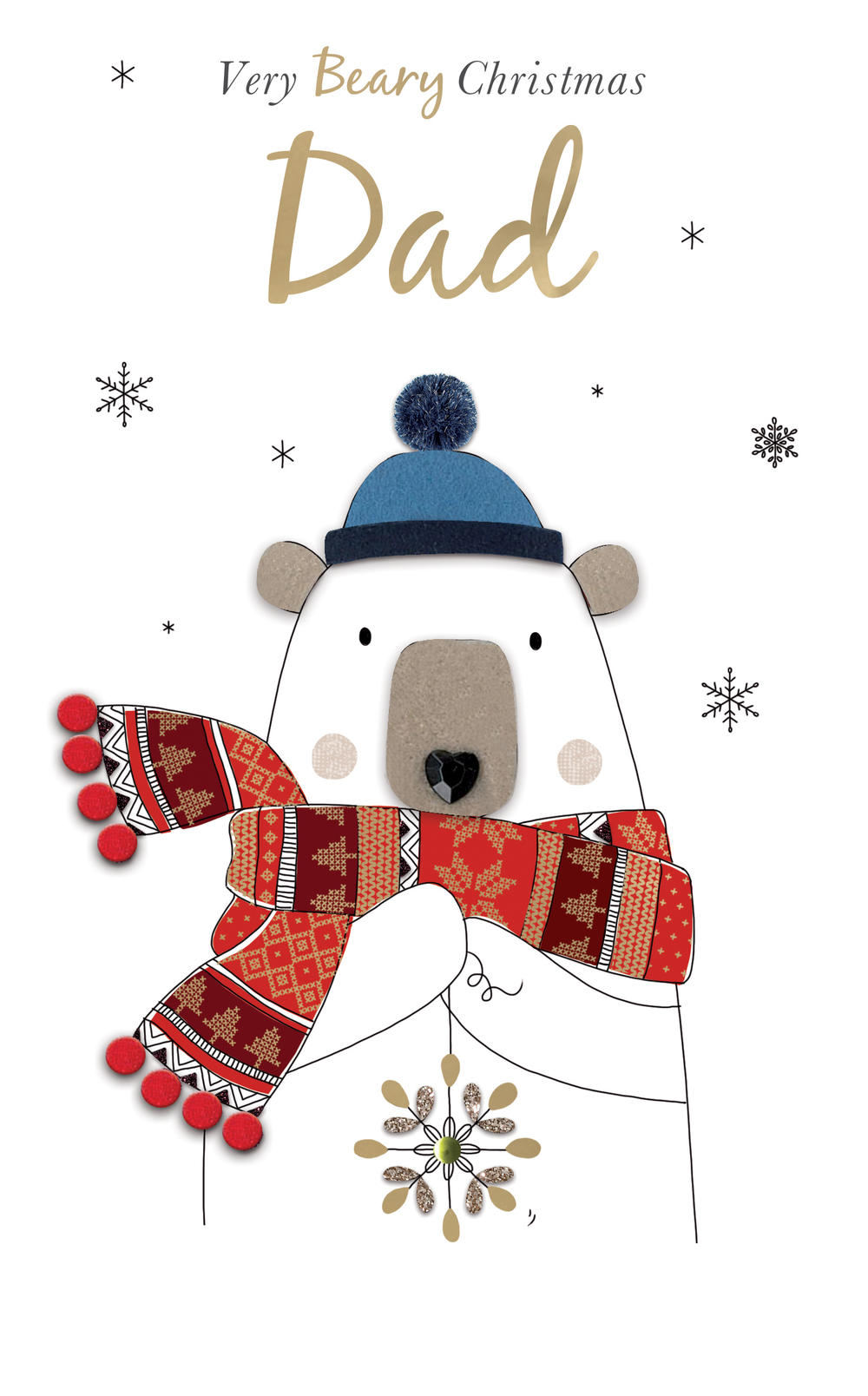 Very Beary Christmas Dad Embellished Christmas Card | Cards