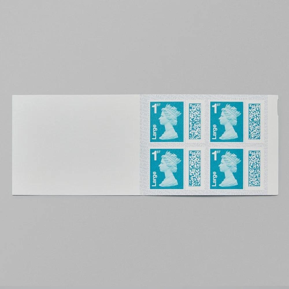 4 x 1st Class Large Postage Stamps In Book Cards